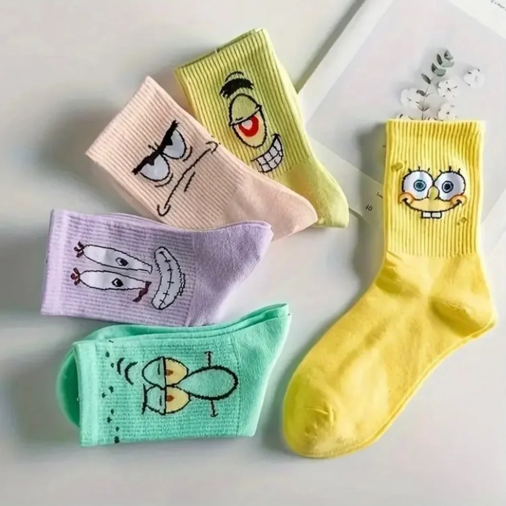 SpongeBob Socks Bundle Collection Set 5 Pairs Nickelodeon Patrick Squidward NEW